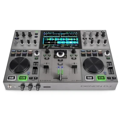 Immagine di Denon DJ PRIME GO+ Controller per con separazione stem, 2 deck, streaming Wi Fi, Bluetooth, controllo luci, touchscreen da 7&quot; e batteria