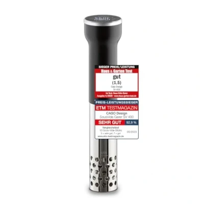 Immagine di CASO 1310 SV400 Sous Vide Stick, per contenitori fino a 20 l, 25 90 C in incrementi di 0,5 C, IPX7, design salvaspazio