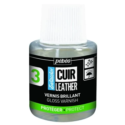 Immagine di Pébéo Setacolor pelle Vernice lucida per Ausiliario e similpelle Personalizzazione di borse, cesti scarpe da ginnastica Resistente a graffi, pieghe abrasioni 110 ml
