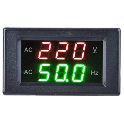 Immagine di Frequenzimetro, Strumento di Test Frequenza Voltmetro CA a Digitale Doppio Display LED Generatore Misuratore Tensione(Black)