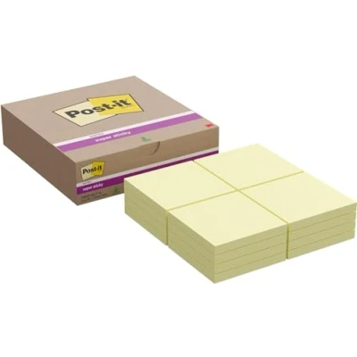 Immagine di Post it Foglietti Super Sticky, Giallo Canary, Confezione da 16 Blocchetti, 90 Fogli per Blocco, 76 mm x mm, Colore Extra Adesivi Appunti, Elenchi &amp; Promemoria