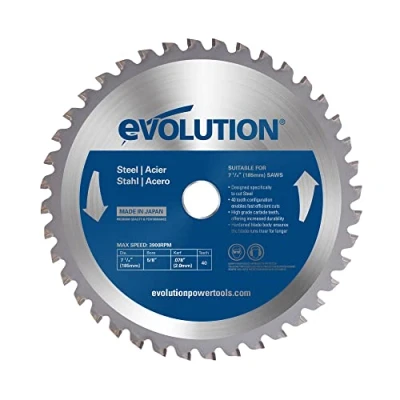 Immagine di Evolution M185TCT 40CS 185 mm Lama per taglio di acciaio dolce metallo a 40 denti con punte in carburo che pratica non genera surriscaldamento, ronzii o scintille
