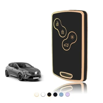 Immagine di TOOMUME Cover Chiave, Guscio Chiave Carta Adatto per Renault Scenic Clio Laguna Megane Zoe Captur Duster Espace Fluence Koleos Kangoo Master, Custodia Chiavi Telecomando Copri Smart Key