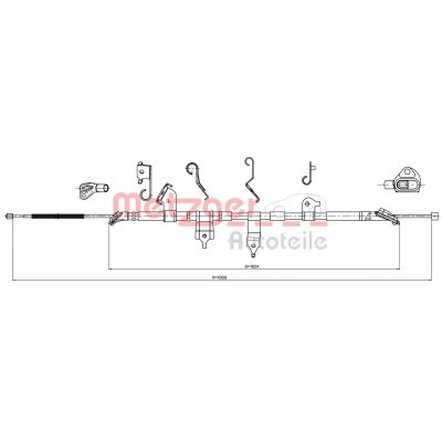 Immagine di METZGER 17.1569 Cavo Freno posteriore Sx 1908/1691 a disco TOYOTA: RAV4 III SUV