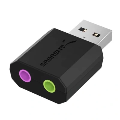 Immagine di SABRENT Scheda Audio USB Esterna, Adattatore Presa a Jack 3,5mm per Cuffie Microfono Casse Stereo, Compatibile con Mac OS, Windows, Plug &amp; Play, Nessun Driver Necessario [Nero] (AU MMSA)
