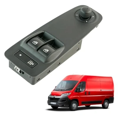 Immagine di STARKIT PERFORMANCE Comando alzacristalli compatibile per Citroen Jumper 3, Fiat Ducato 3 e Peugeot Boxer (dal 2006) pulsante alzacristallo anteriore sinistro (lato guidatore) 735487423 735421714