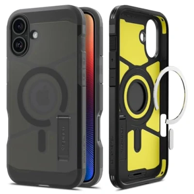 Immagine di Spigen Cover per iPhone 16, Tough Armor (AI) MagFit, Compatibile con MagSafe Frost Black
