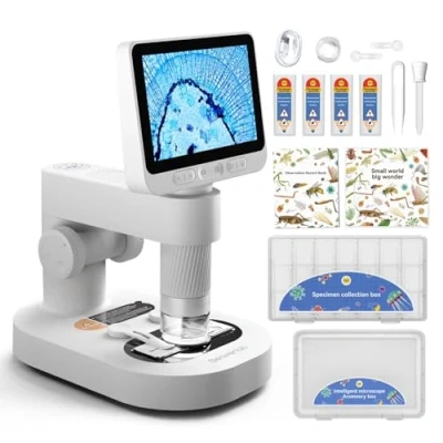 Immagine di BEAVERLAB microscopio digitale1600X, 1080P HD con 8 luci LED Regolabili, professionale 4,0&quot;IPS, USB per adulti, Compatibile Windows/MacOS