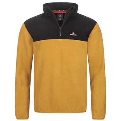 Immagine di Höhenhorn Skyja Felpa in pile da uomo, per autunno e inverno, micropile, mezza zip, Giallo senape/Nero, 4XL