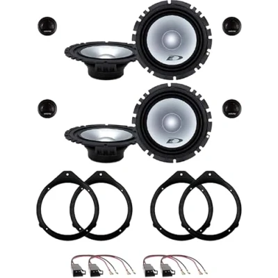 Immagine di Kit 8 Casse ALPINE SXE 1750S per Audi A3 dal 2004 al 2012, A4 2001 2008 e AVANT 2000 in poi con 2 Supporti Anteriori, Posteriori 4 Connettori