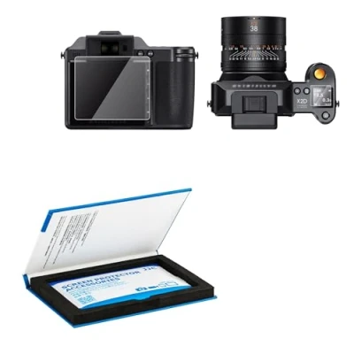 Immagine di JJC Pellicola salvaschermo in vetro temperato per fotocamera mirrorless Hasselblad X2D 100C, formato medio, ultra sottile, HD, ad alta durezza, infrangibile, anti bolle, confezione da 2 + 4 pezzi