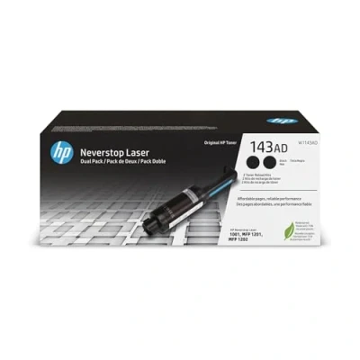Immagine di HP 143AD W1143AD, Multipack da 2 Toner Originali 2500 Pagine, Compatibile con le Stampanti Neverstop Laser 1001, MFP 1201, 1202, Nero