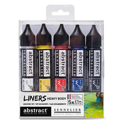 Immagine di Sennelier Set di fodere acriliche astratte Discovery, include rivestimenti 3D da 5 27 ml, colori primari (10 121350 00)