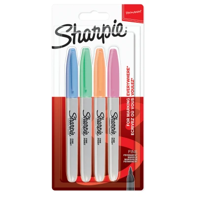 Immagine di Marcatori permanenti Sharpie a punta fine Colori pastello 4 pz