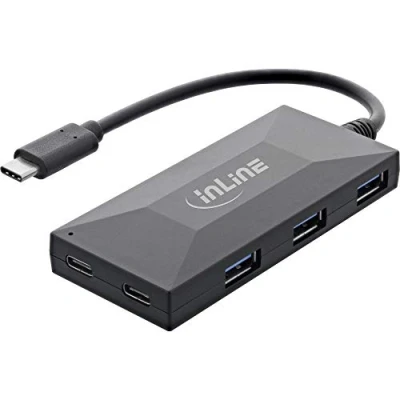 Immagine di InLine® Hub USB 3.2 Gen.1 OTG, di tipo C a 2 porte e 3 A, senza alimentatore rete