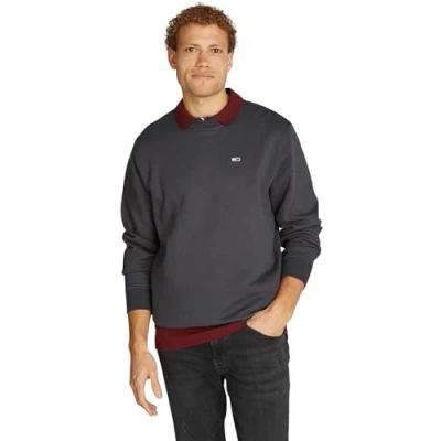 Immagine di Tommy Jeans Tjm Reg S Flag Crew Dm0dm20741, Felpa Pullover Uomo, Grigio (New Charcoal), XS