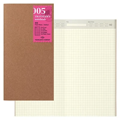 Immagine di Midori Traveler&#039;s Notebook (Refill 005) 2 Month Diary grid