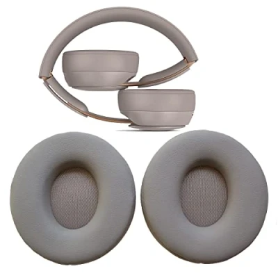 Immagine di V MOTA Cuscinetti auricolari compatibili con cuffie Beats Solo Pro, senza fili cancellazione del rumore, cuscini di ricambio, parti riparazione (1 paio) (grigio)