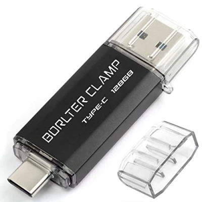 Immagine di 128GB Chiavetta USB 3.0 Type C, 2 in 1 Pen Drive (USB C &amp; 3.0) Memoria Flash, OTG Flash Girevole per Android Smartphone/Tablet/Computer (Nero)