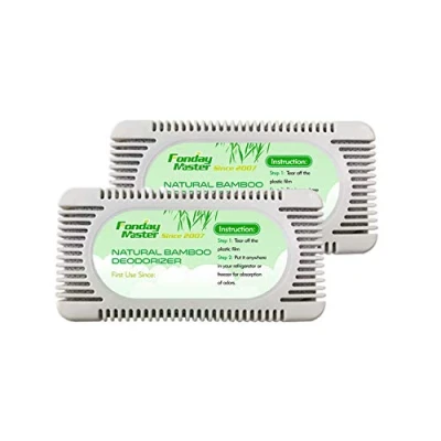 Immagine di Fonday 2 confezioni di deodorante Refrigerator Odor Eliminator for Fridge Freezer Cooler &amp; Lunch Boxes Natural Bamboo Activated Charcoal More Effective Than Baking Soda