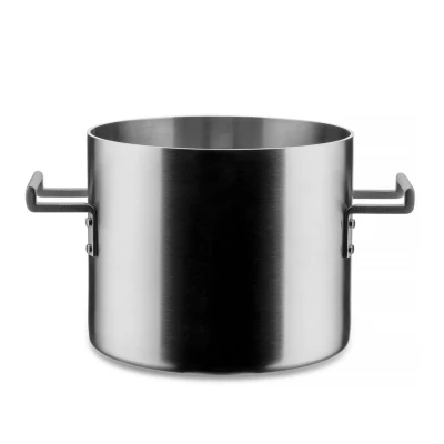 Immagine di Alessi Convivio DC100/20 Pentola in Trilamina di Design, Adatta a Induzione, Acciaio Inossidabile e PVD con Fondo Magnetico, 20 cm, Satinata