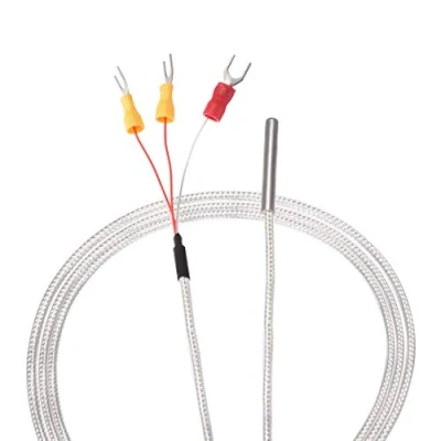 Immagine di PT100 RTD Sensore di temperatura sonda a 3 fili, cavo termocoppia in acciaio inossidabile, 50 cm, gamma temperatura: 20 420 C