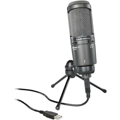 Immagine di Audio Technica AT2020USB+ Microfono cardioide a condensatore (connessione USB) per voce fuori campo, podcasting, streaming e registrazione