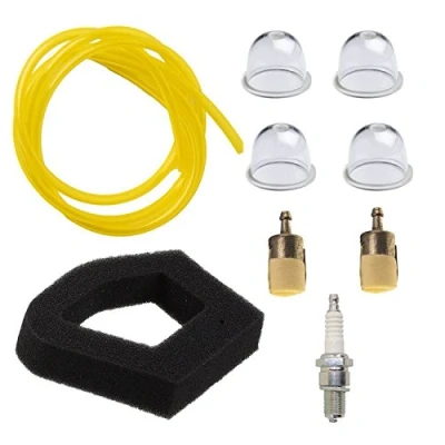 Immagine di OxoxO Filtro aria del carburante Candela Spark Plug 2 Piedi Linea con lampadina DI primer per GX22 GX25 GX31 GX35 HLT422 Ult425 UMK431 WX10 FG110 Sostituzione 17672 Z0H 003