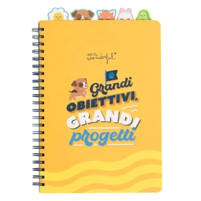 Immagine di Mr. Wonderful Quaderno A4 con divisori linguetta grandi obiettivi, progetti