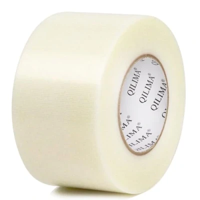 Immagine di QILIMA nastro adesivo resistente all&#039;acqua, 75 mm x 55 m, trasparente, in tessuto, extra forte, adesivo, impermeabile,