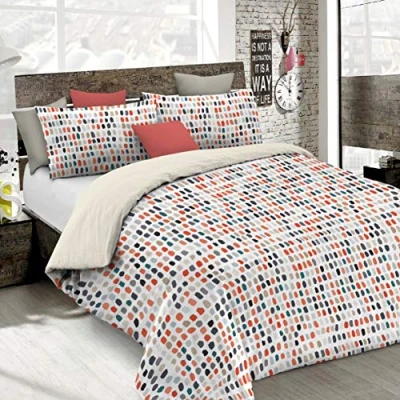Immagine di Italian Bed Linen CP Fa Sketch 2P Parure Copripiumino, Microfibra, Matrimoniale