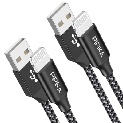 Immagine di PIPIKA Cavo iPhone, [2Pezzi 0.5M] Caricabatterie iPhone Lightning in Nylon a Ricarica Rapida per Apple 14/13/13 Pro Max/12/12 Mini/11/11 Pro/XS/XS Max/XR/X/8 Plus/ 7/6s/6 Plus/5c/SE/Air