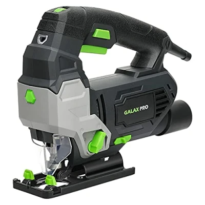 Immagine di GALAX PRO Seghe elettriche con guida laser 3000 RPM 800 W a 6 velocità variabile, posizione orbitale 0 4, taglio su entrambi i lati (0 45), profondità di in metallo/legno 10mm/100mm