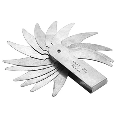 Immagine di Indicatore di raggio, Strumento misura convesso interno concavo esterno in acciaio inossidabile con filetto raggio(R52 100MM)