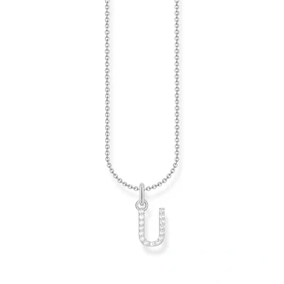 Immagine di Thomas Sabo Collana a forma di lettera U, in argento Sterling 925 con zirconi, Argento, KE2260 051 14