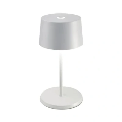 Immagine di Zafferano, Lampada Olivia Mini, da Tavolo Portatile e Ricaricabile con Controllo Touch, Adatta per Salotto ed Esterni, Dimmer, 2700 3000 K, Altezza 22 cm, Colore Bianco