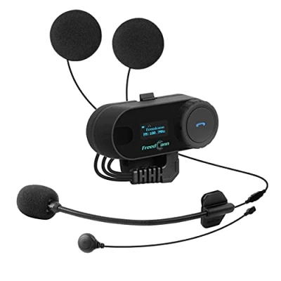 Immagine di FreedConn Moto Motocicletta Casco Bluetooth TCOM SC Intercom Interphone, collegare fino a 3 ciclisti, autonomia 800 m, impermeabile IP65, Musica stereo, Radio FM,GPS(1 pezzi auricolare duro)