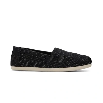 Immagine di TOMS Alpargata Cloudbound, Mocassino Donna, Black Metallic Linen Stripe, 38.5 EU