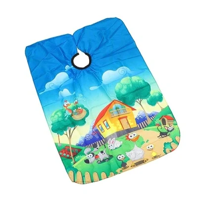 Immagine di BOBOZHONG bambini Taglio di Capelli Mantello,Grembiule da Parrucchiere per bambini,Salon Bambini,Capo barbiere impermeabile,con chiusura a scatto regolabile