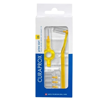 Immagine di Set Di Spazzolini Interdentali Curaprox CPS 09 Prime Start 5 + 1 Supporto UHS 409 470 Diametro 0,9 MM Efficacia 4 Giallo