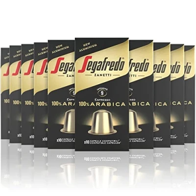 Immagine di Segafredo Zanetti 100 Capsule in Alluminio compatibili con Nespresso Caffè 100% Arabica Gusto soave e aromatico (10 Astucci da 10 Capsule) Adatte per Macchine Original