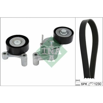 Immagine di INA 529 0548 10 Kit cinghie Poly V Controllare corsa libera generatore ed ev. sostituire VOLVO: XC60 II
