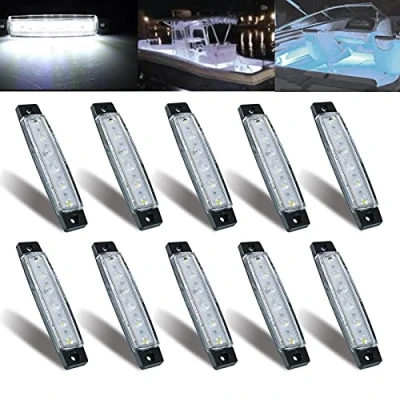 Immagine di MUSTACT 10 Pezzi Luce di Navigazione per Barche, 12V Impermeabile luci Marine Boat Yacht a LED Lampada Prua Laterale e Poppa, Kayak (Bianco)