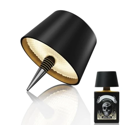 Immagine di MU LIN lampada bottiglia ricaricabile,lampada da tavolo senza fili,Controllo Touch 3 Modalita Temperatura di Colore, Dimmerabile, per Soggiorno, Camere Letto,1PZ NERO