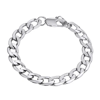 Immagine di PROSTEEL Bracciale Catena Uomo Cubano Larghezza 8mm Lunghezza 21cm Bracciali Argento