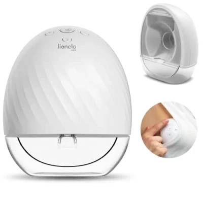 Immagine di LIONELO Fidi Free Tiralatte Elettrico con 2 modalità di lavoro, Mani libere, Funzione massaggio 5 Livelli intensità 3 Dimensioni imbuti in silicone, Timer, Capacità 150 ml, Senza BPA, Silenzioso