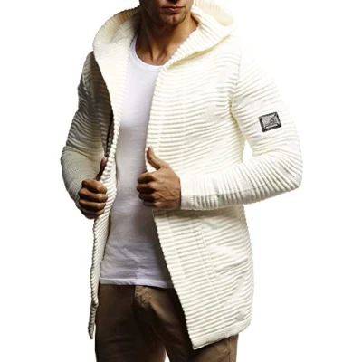 Immagine di Leif Nelson Giacca Uomo in Maglia con Cappuccio Cardigan LN 7180 Ecru XX Large