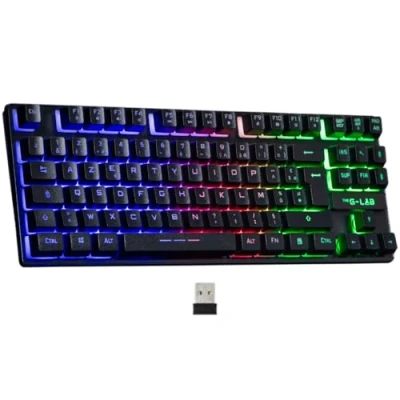 Immagine di THE G LAB Keyz Caesium TKL WL Tastiera da gioco wireless, gamer compatta senza digitale, layout spagnolo Bluetooth RGB, batteria a lunga durata per PC/PS4/PS5 Nuovo