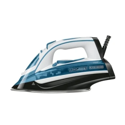 Immagine di BLACK+DECKER BXIR2402E Ferro da stiro a vapore, 2400W, colpo di vapore 140g/min, continuo 0 30g/min, piastra in acciaio inossidabile, serbatoio 370 millilitri, ergonomico, plastica, blu
