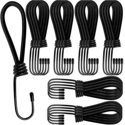 Immagine di Xpieoyrm 25 Pezzi Corde Elastiche con Gancio 15 cm, Corda Elastica per Teloni, Ganci Elastici tenditori Gomma, Tende da Campeggio, Corti Adatto uso Esterno